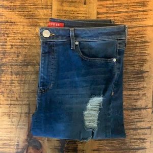 Guess high waisted distressed jeans